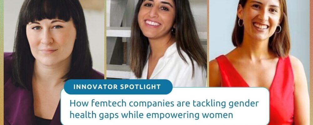 How femtech companies are tackling gender health gaps while empowering women. From left to right: Rachel Bartholomew, CEO and Founder of Hyivy Health, Nadia Ladak, CEO and Co-founder of Marlow, Dallas Barnes, CEO and founder of Reya Health